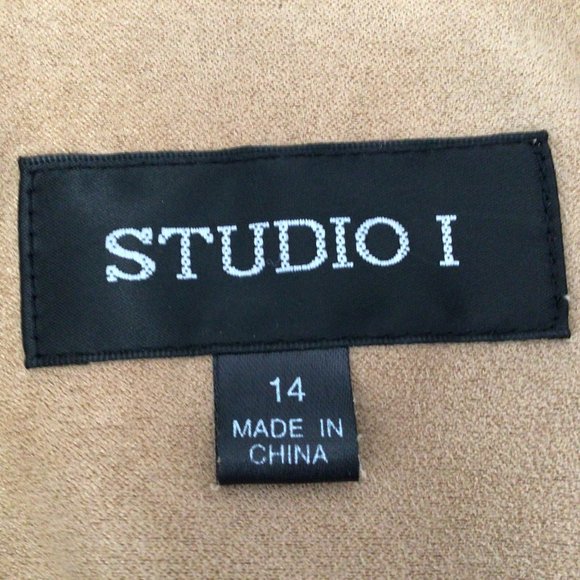 Studio I - Tan suede feel blazer jacket - Picture 7 of 9